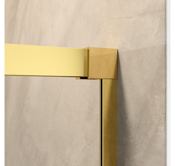 Radaway Idea KDD kampinė dušo kabina 90x90cm, aukso spalvos profiliai, skaidrus stiklas