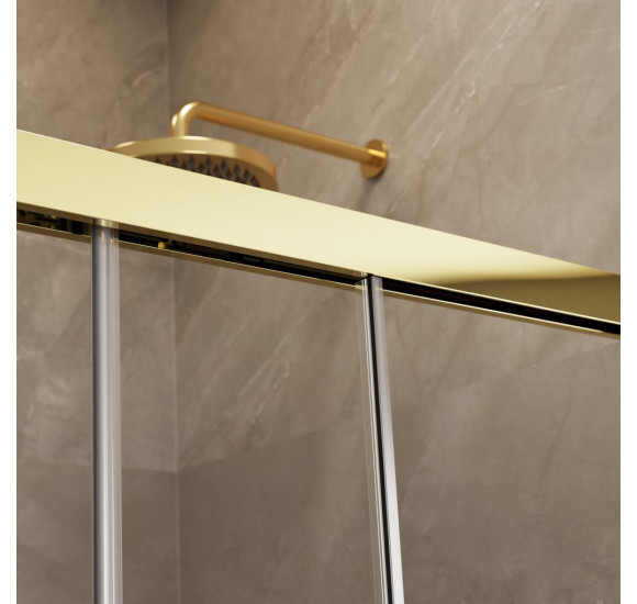 Radaway Idea KDD kampinė dušo kabina 90x90cm, aukso spalvos profiliai, skaidrus stiklas