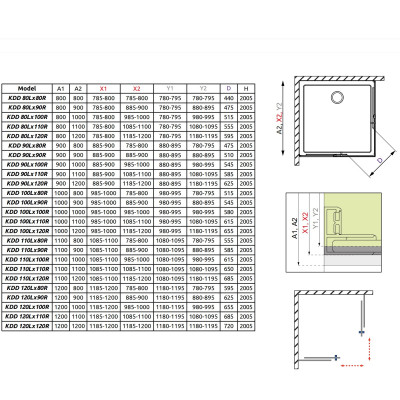 Radaway Idea KDD kampinė dušo kabina 90x90cm, aukso spalvos profiliai, skaidrus stiklas