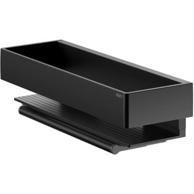 Keuco Edition 11 dušo lentynėlė su  integruotu stiklų valytuvu, juodos matinės spalvos