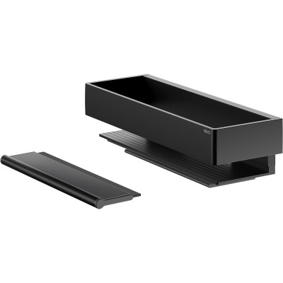 Keuco Edition 11 dušo lentynėlė su  integruotu stiklų valytuvu, juodos matinės spalvos
