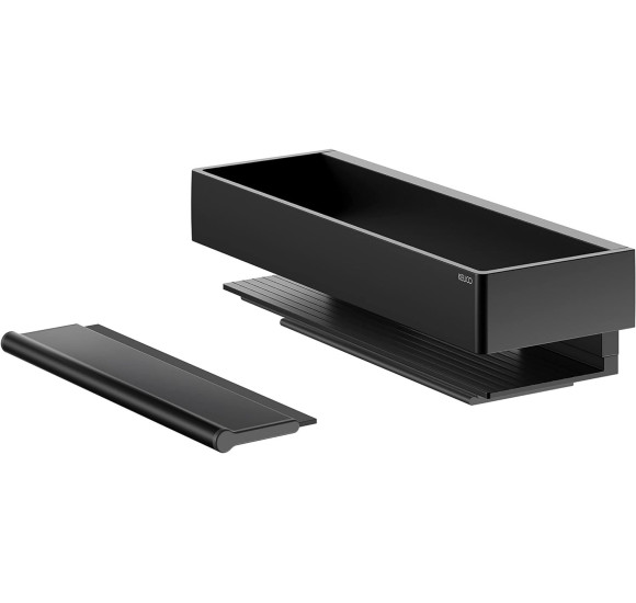 Keuco Edition 11 dušo lentynėlė su  integruotu stiklų valytuvu, juodos matinės spalvos