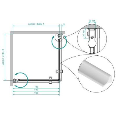 Brasta Glass Viktorija dušo kabina, 90x90x200 cm, skaidrus stiklas, pasirinkite spalvą