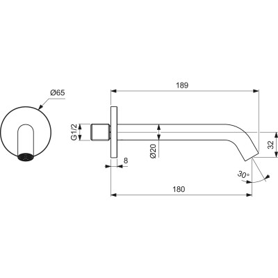 Ideal Standard Ceraline vonios snapas 180mm, pasirenkamos spalvos