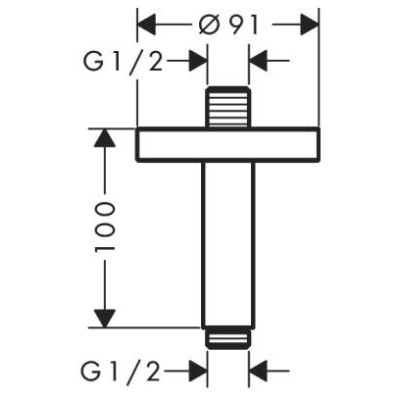 IŠPARDAVIMAS. Hansgrohe Axor dušo galvos laikiklis iš lubų, 10cm aukščio, šlifuotos bronzos sp.