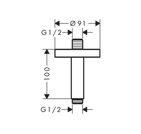 IŠPARDAVIMAS. Hansgrohe Axor dušo galvos laikiklis iš lubų, 10cm aukščio, šlifuotos bronzos sp.