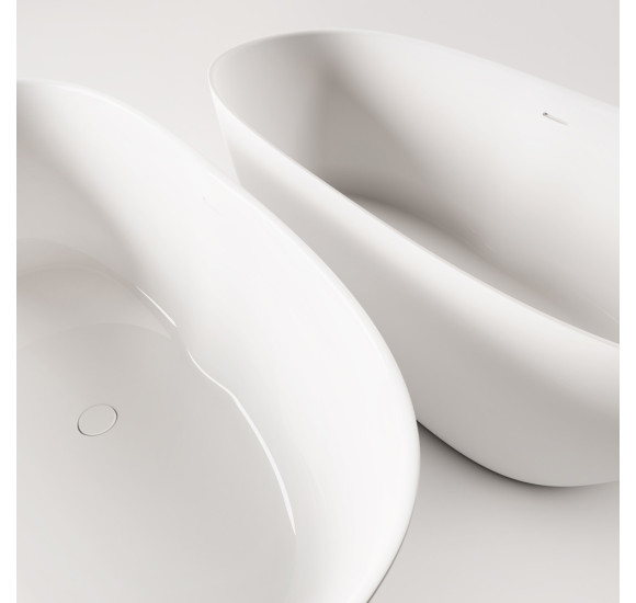 PAA Perla laisvai pastatoma vonia iš akmens masės, 160x75cm