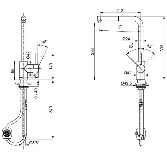 Maišytuvas plautuvei Franke Sirius su ištraukiama žarna, pasirinkite spalvą