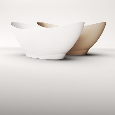 IŠPARDAVIMAS. PAA Akmens masės SILKSTONE vonia Felice 1945x830, su sifonu, caffe latte matinė