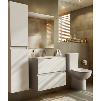 KOMPLEKTAS: Ideal Standard Eurovit pakabinama vonios spintelė su praustuvu 60 cm, 2 stalčiai, soft close uždarymas