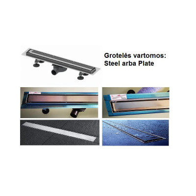 TECElinus dušo latako komplektas, montuojamas prie sienos, pasirinkite dydį