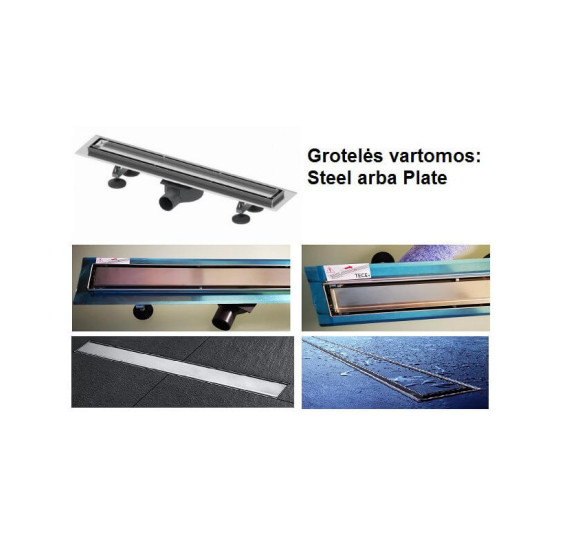 TECElinus dušo latako komplektas, montuojamas prie sienos, pasirinkite dydį