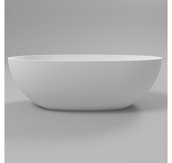 Lieto akmens vonia Inbalia Mykonos, 170x87cm, sifonas su baltu vonios spalvos dangteliu