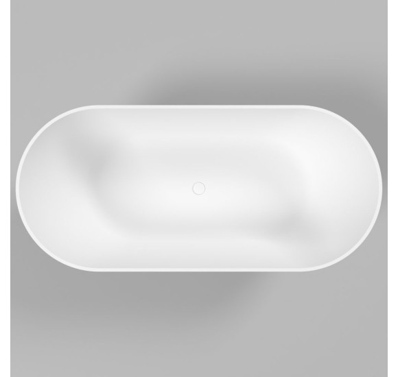 Lieto akmens vonia Inbalia Tulum, 165x75cm, sifonas su baltu vonios spalvos dangteliu