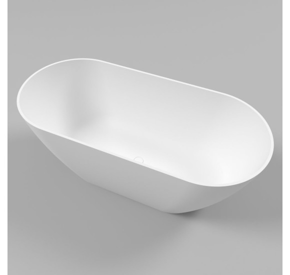 Lieto akmens vonia Inbalia Tulum, 165x75cm, sifonas su baltu vonios spalvos dangteliu