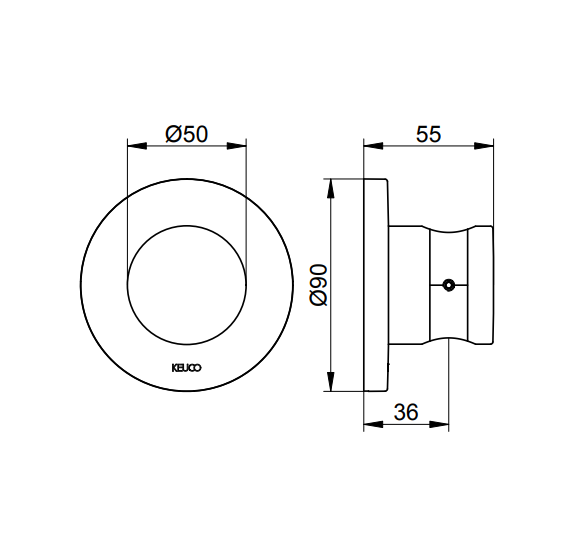 Keuco dušo žarnelės laikiklis apvalus, pasirenkamos spalvos