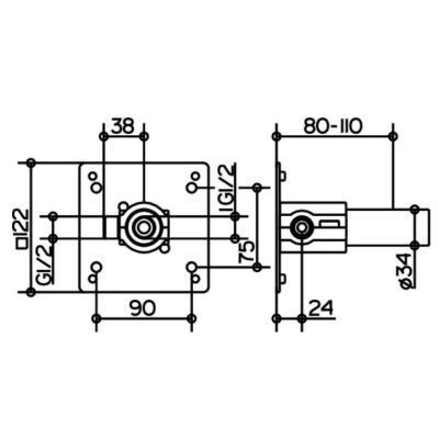 Keuco montavimo dalis, skirta vonios snapams