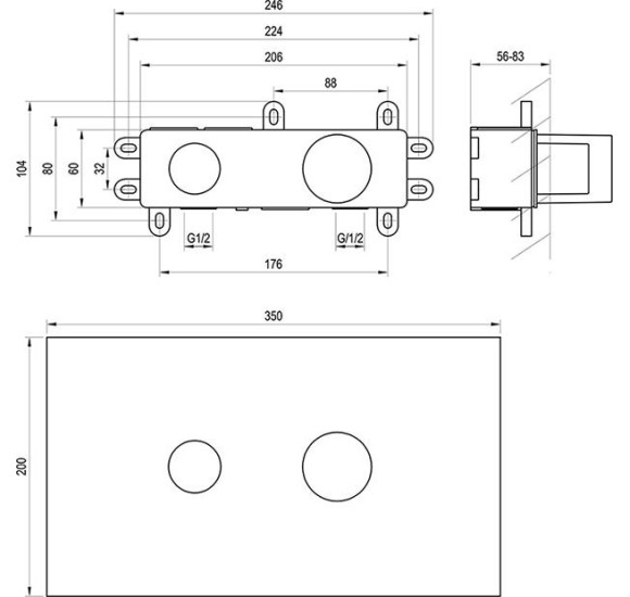 R-box Basin, RAVAK potinkinių maišytuvų potinkinė dalis Espirit ir Eleganta serijoms