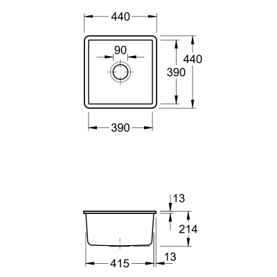 Villeroy & Boch Subway 50 SU keramikinė plautuvė (su papildoma C+ danga)