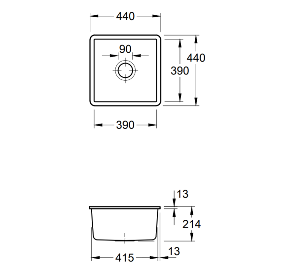 Villeroy & Boch Subway 50 SU keramikinė plautuvė (su papildoma C+ danga)