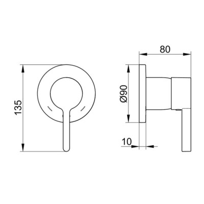 Keuco EDITION 400 potinkinis dušo maišytuvas, apvali apdaila