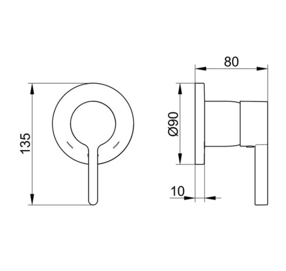 Keuco EDITION 400 potinkinis dušo maišytuvas, apvali apdaila