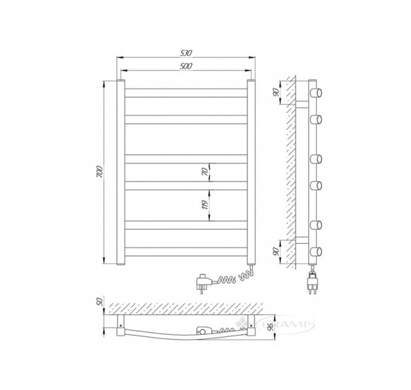 Elektrinis rankšluosčių džiovintuvas Atlant, pasirinkite spalvą  530x700