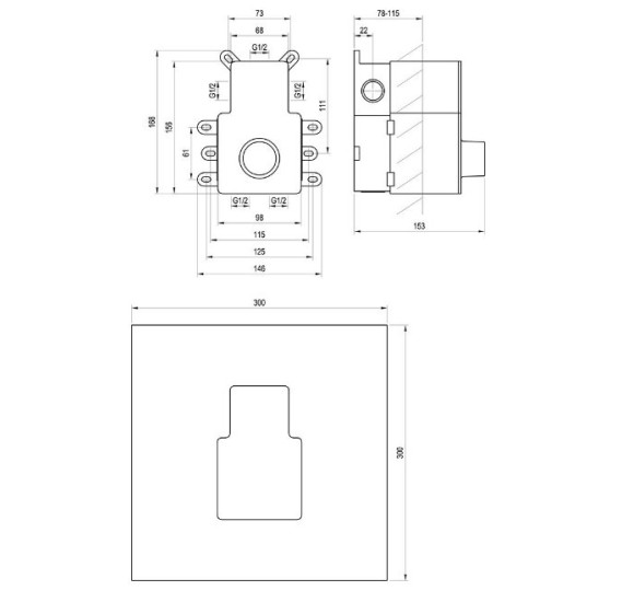 Ravak R-box Termo potinkinė dėžutė termostatiniam vonios/dušo maišytuvui