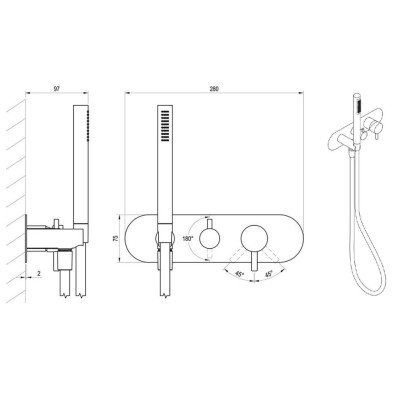 Ravak Espirit potinkinis maišytuvas, 3 krypčių be korpuso, su komplektu, pasirinkite spalvą