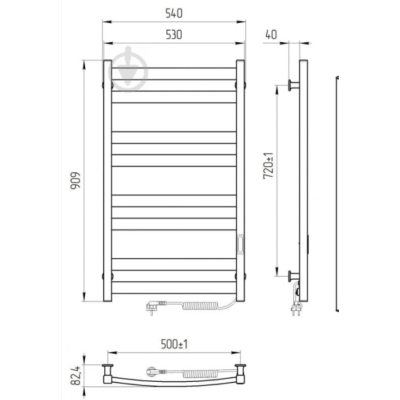 Elektrinis rankšluosčių džiovintuvas Atlant, pasirinkite spalvą 530x900