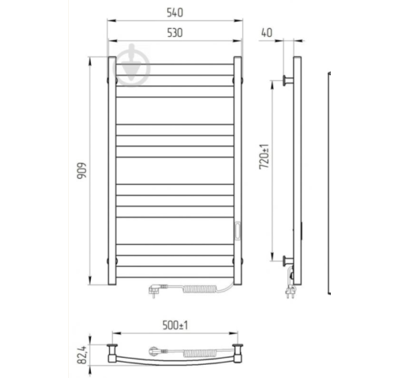 Elektrinis rankšluosčių džiovintuvas Atlant, pasirinkite spalvą 530x900