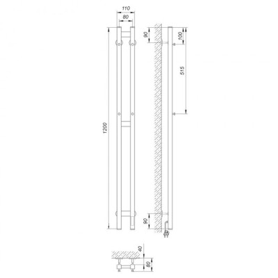 Elektrinis rankšluosčių džiovintuvas Duet ,  pasirinkite spalvą 110x1200