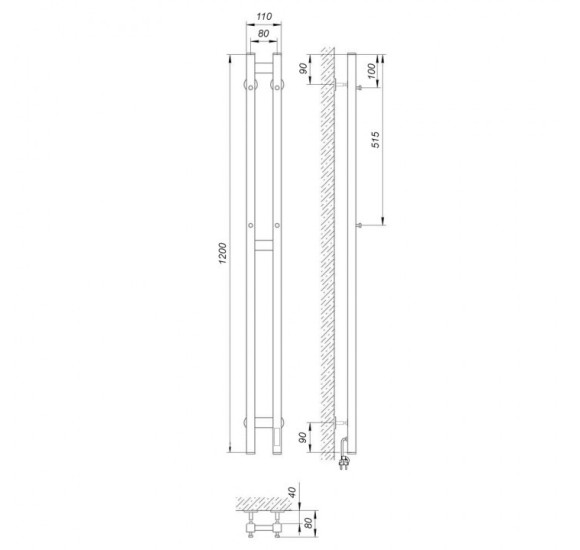 Elektrinis rankšluosčių džiovintuvas Duet ,  pasirinkite spalvą 110x1200