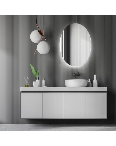 Ovalus LED veidrodis Calais 55x75cm