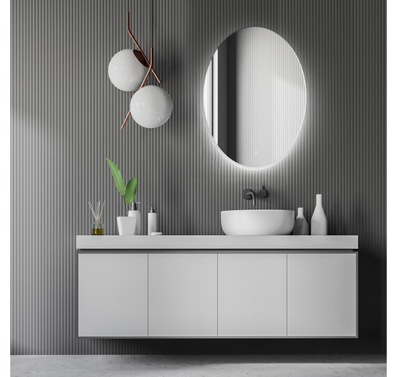 Ovalus LED veidrodis Calais 55x75cm
