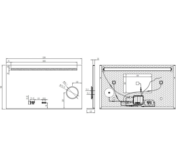 Led veidrodis Berlin, 120x70cm, šildomas