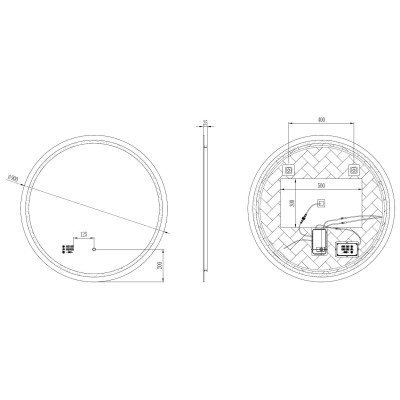 Led veidrodis NAVARRE, 90cm, šildomas
