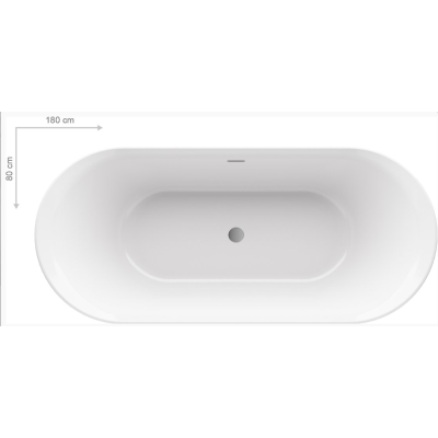 Ravak Ypsilon 180x80 cm, laisvai pastatoma vonia, akrilinė