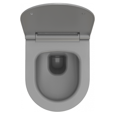 Bocchi V-Tondo pakabinamas klozetas "Rimless" su švelniai nusileidžiančiu dangčiu, pilkos matinės spalvos