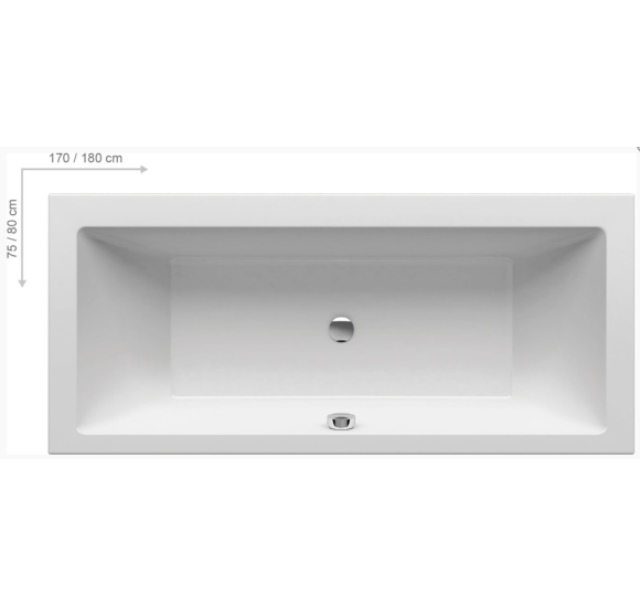 Ravak Formy 01180x80 cm, stačiakampė vonia, akrilas