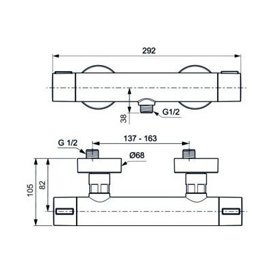 Ideal Standard ALU+ termostatinis dušo maišytuvas, matinė juoda