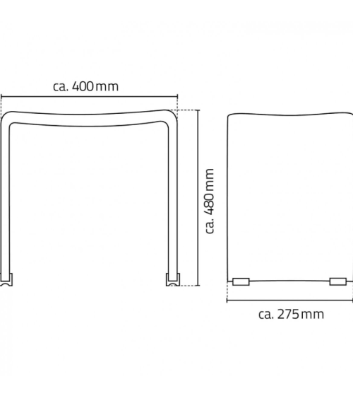 Vonios kambario kėdė Ridder Trendy, juoda