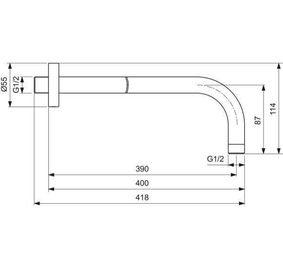 Ideal Standard CERATHERM NAVIGO potinkinė dušo sistema su 30 cm lietaus dušo galva, juodos matinės spalvos