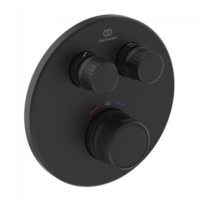 Ideal Standard CERATHERM NAVIGO potinkinė dušo sistema su 30 cm lietaus dušo galva, juodos matinės spalvos