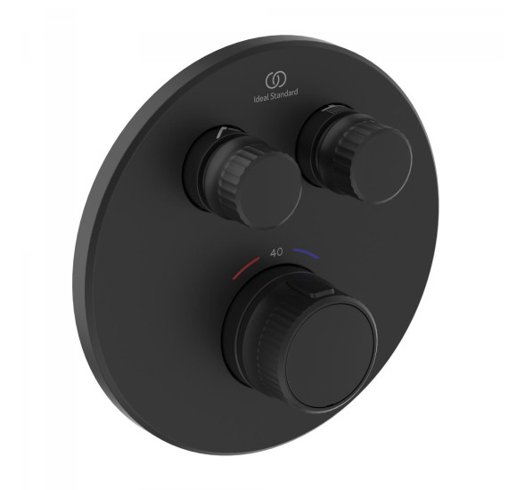 Ideal Standard CERATHERM NAVIGO potinkinė dušo sistema su 30 cm lietaus dušo galva, juodos matinės spalvos