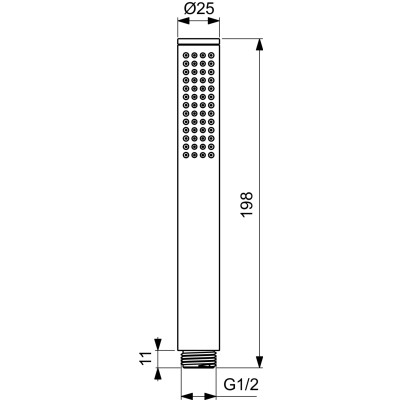 Ideal Standard CERATHERM NAVIGO potinkinė dušo sistema su 30 cm lietaus dušo galva, juodos matinės spalvos