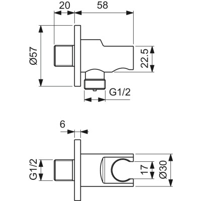 Ideal Standard CERATHERM NAVIGO potinkinė dušo sistema su 30 cm lietaus dušo galva, juodos matinės spalvos