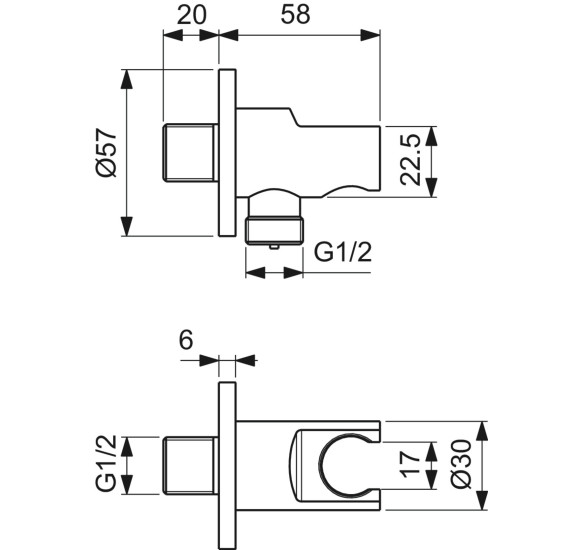 Ideal Standard CERATHERM NAVIGO potinkinė dušo sistema su 30 cm lietaus dušo galva, juodos matinės spalvos