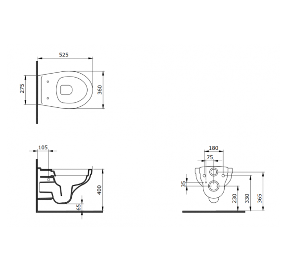 KOMPLEKTAS 3in1 - Bocchi Taormina Pro pakabinamas klozetas su Ideal Standard WC rėmu ir baltu mygtuku