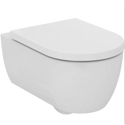 KOMPLEKTAS 3in1 - Ideal Standard Blend Curve pakabinamas klozetas su TECEprofil WC rėmu ir juodu matiniu mygtuku